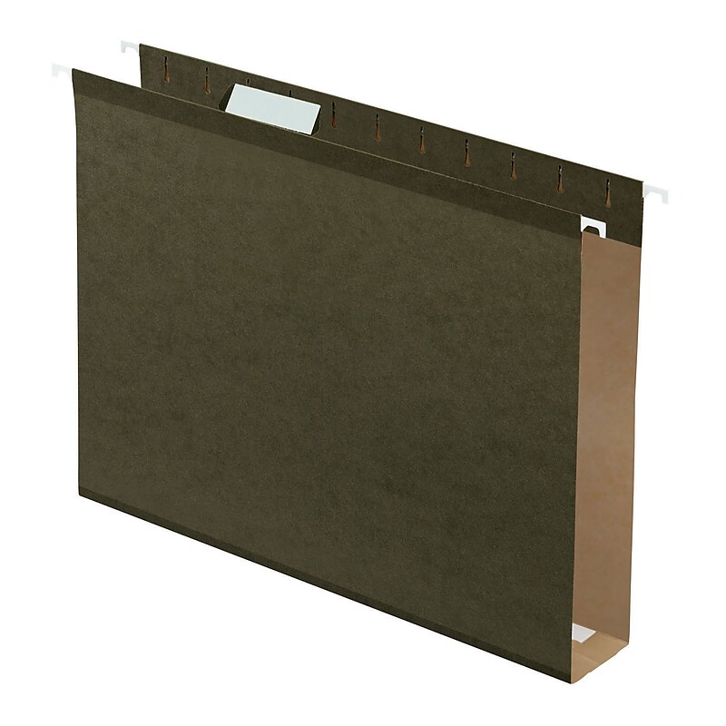 Pendaflex Box Bottom 5-Tab Hanging File Folders with 2" Expansion, Letter Size, Green, 25/Box (4152X2) image 1