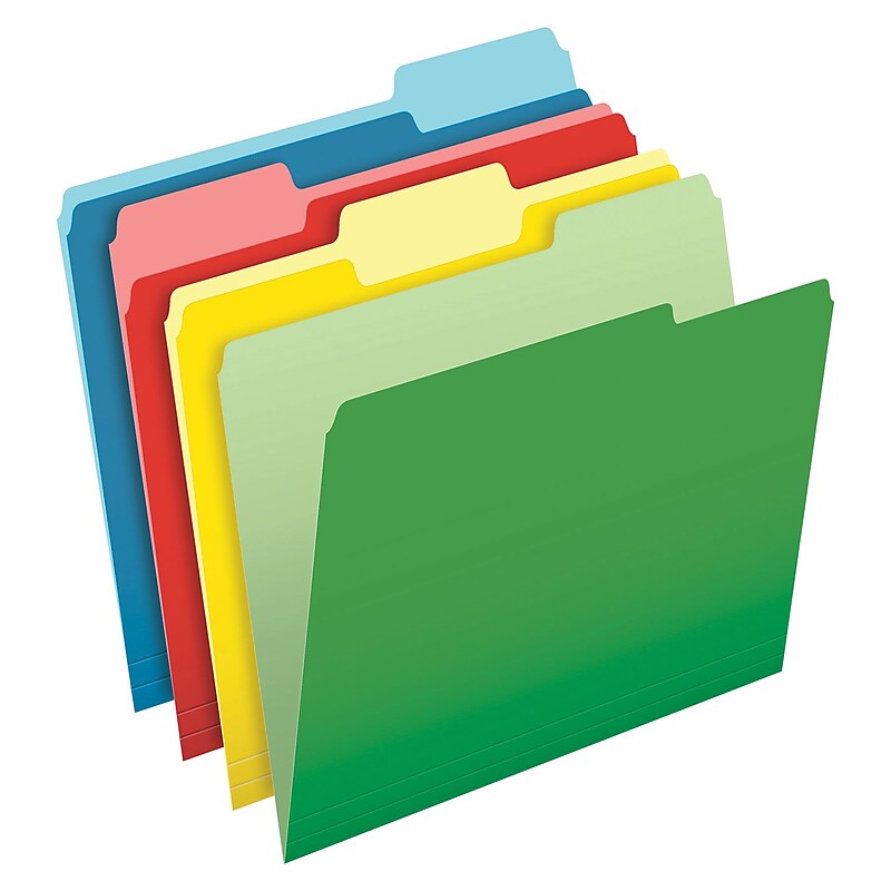 Pendaflex CutLess 3-Tab File Folder, Letter Size, Multicolor, 100/Box (48440) image 1