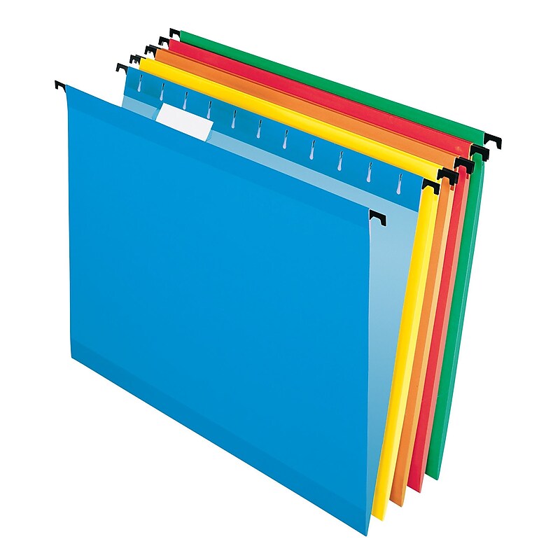 Pendaflex SureHook 5-Tab Hanging File Folders, Letter Size, Multicolor, 20/Box (6152 1/5 ASST) image 1