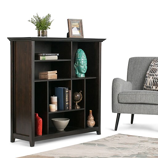 Simpli Home Amherst Multi Cube Storage Bookcase, Dark American Brown at