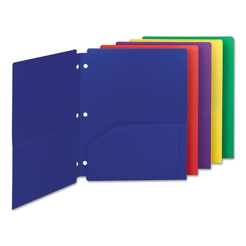 Smead® Campus.org® Poly Snap-In Two-Pocket Folder, 11 x 8 1/2, Assorted, 10/Pack (87939) image 1
