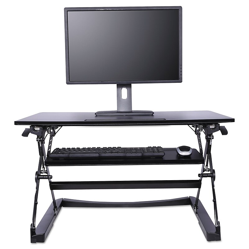 Alera® Sit-Stand Lifting Workstation, Medium, Black image 1