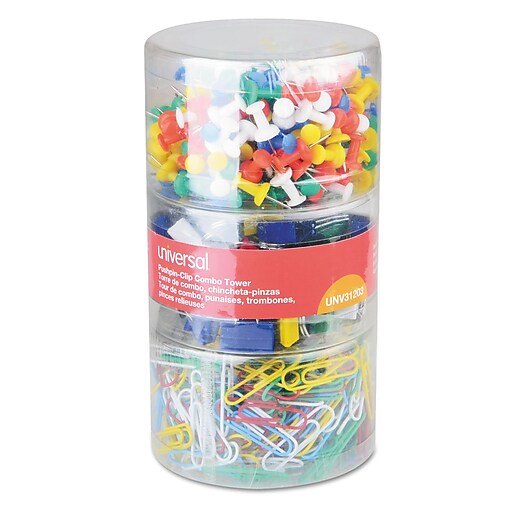 Universal Combo Clip Pack, Assorted Binder Clips/paper Clips/push Pins