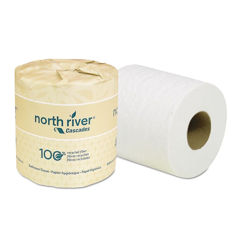 Cascades North River Standard Bathroom Tissue, 2-Ply, 4 X 3 3/16, 500/roll, 96/carton image 1