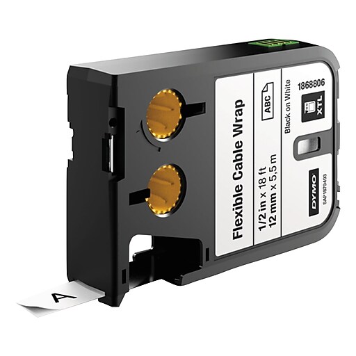 Shop Staples for DYMO® XTL Flexible Cable Wrap Labels, 1/2" x 18 ft., White/Black Print