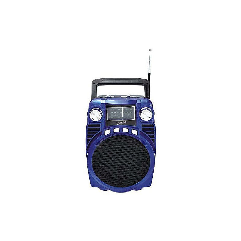 Supersonic SC-1390BT IQ Sound Bluetooth 4-Band Portable Radio, Blue (SSCSC1390BTBLU) image 1