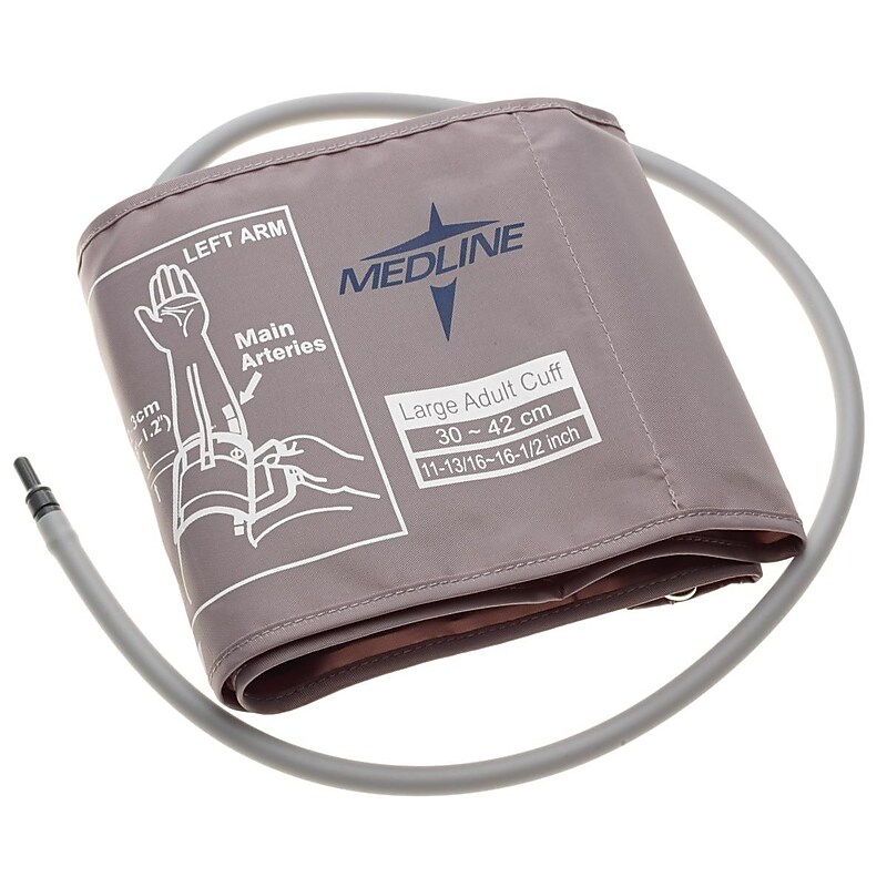 Medline Blood Pressure Cuff, Large Adult Arm, Gray (MDS9972) image 1