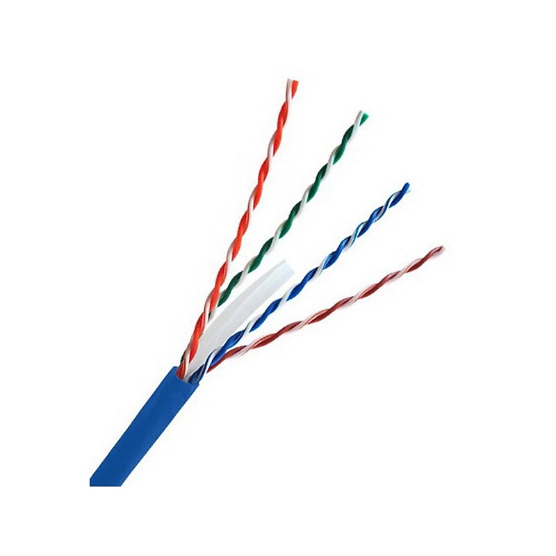 Comprehensive® 1000' Blue Bare Wire Cat6a Shielded Solid Bulk Cable image 1