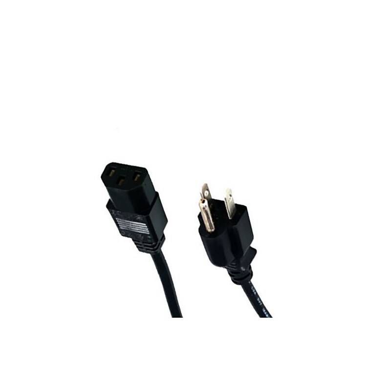 Comprehensive® 1' IEC 60320 C13 to NEMA 5-15P Standard Power Cord, Black image 1