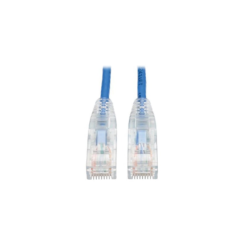 Tripp Lite N201-S03-BL 3' Blue RJ-45 to RJ-45 Male/Male Cat6 Gigabit Snagless Molded Slim UTP Patch Cable image 1