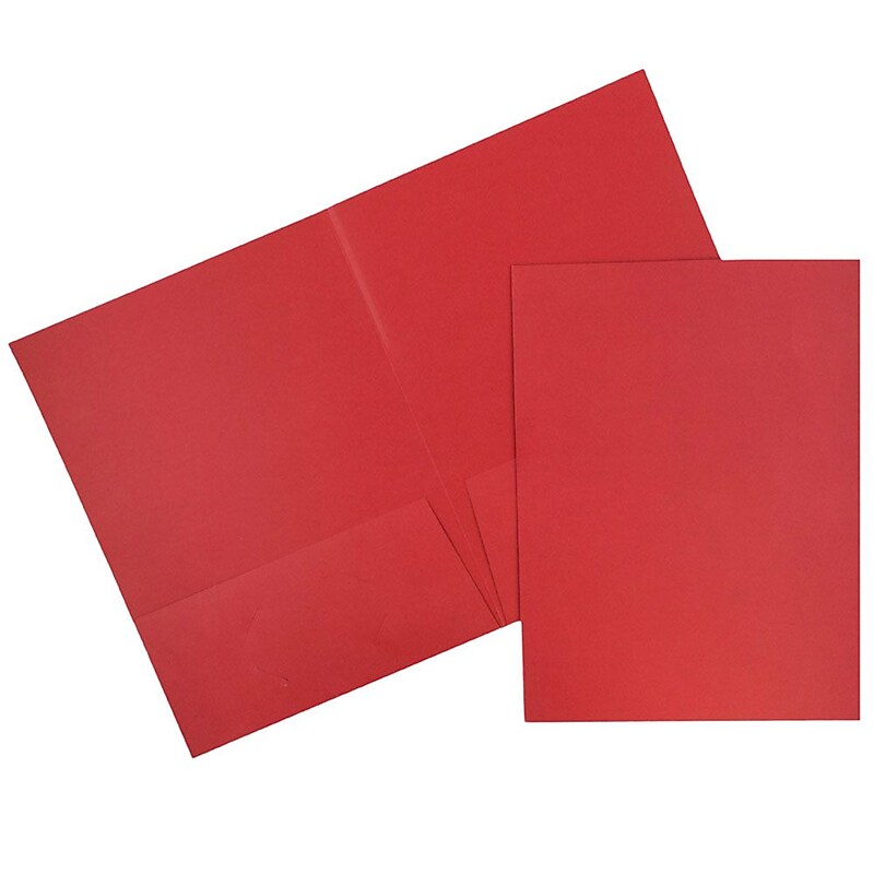 JAM Paper 2-Pocket Textured Linen Business Folders, Red, 25/Pack (386LREA) image 1