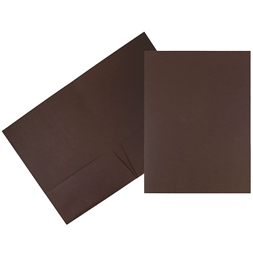 JAM Paper® 2 Pocket Linen Folders, Chocolate Brown, 25/Pack (386LBRA) at Staples
