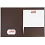 JAM Paper Linen 2-Pocket Presentation Folder, Chocolate Brown, 100/Carton (386LBRB)~#|#~m005206656_sc7