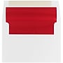 JAM Paper A7 Foil Lined Invitation Envelopes, 5.25 x 7.25, White with Red Foil, 25/Pack (83065)~#|#~m005223350_sc7