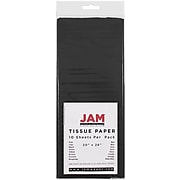 JAM Paper® Gift Tissue Paper, Black, 10 Sheets/Pack (1152348)