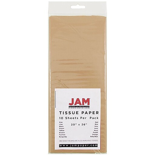 JAM Paper Gift Tissue Paper, Brown, 480 Sheets/Ream 