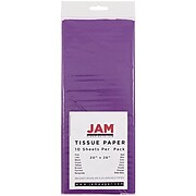 JAM Paper® Gift Tissue Paper, Purple, 10 Sheets/Pack (1152355)