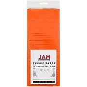 JAM Paper® Gift Tissue Paper, Orange, 10 Sheets/Pack (1152361)