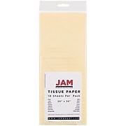 JAM Paper® Gift Tissue Paper, Ivory, 10 Sheets/Pack (1155677)