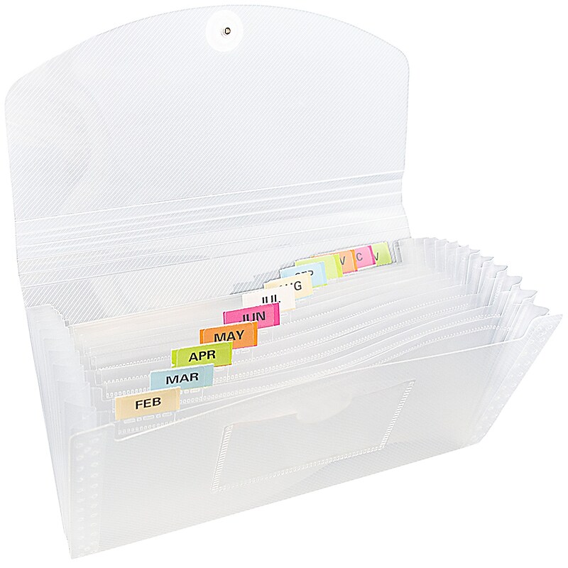 Jam Paper Plastic File Pocket, Check Size, Clear (2163595) image 1