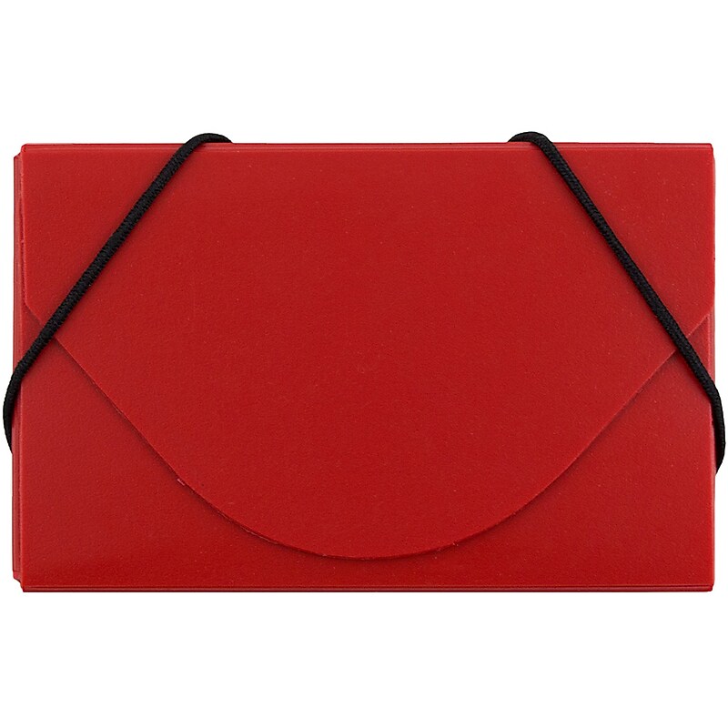 JAM Paper® Plastic Business Card Holder Case, Red Solid, Sold Individually (9167042) image 1