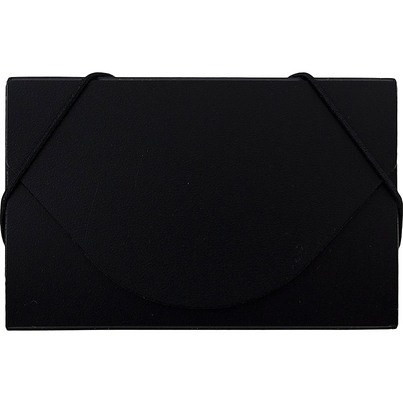 JAM Paper® Plastic Business Card Holder Case with Round Flap, Black Solid, Sold Individually (9167043) image 1