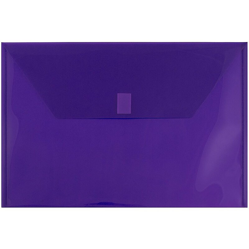 JAM Paper® Plastic Envelopes with Hook & Loop Closure, Legal Booklet, 9.75 x 14.5, Purple, 12/Pack (235827779) image 1