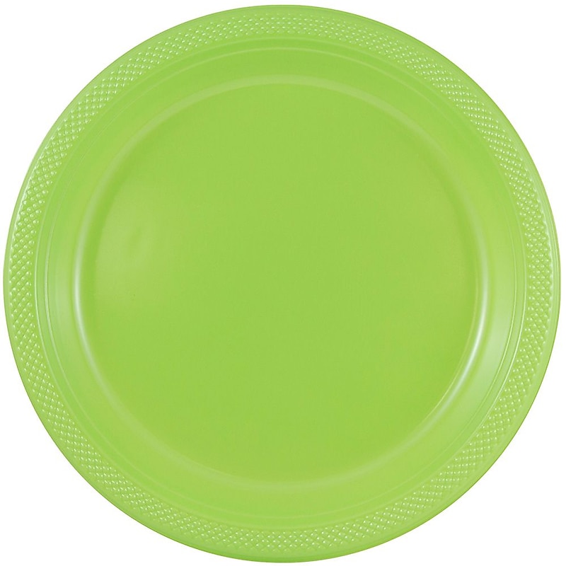 JAM Paper 9" Plastic Plates, Lime Green, 20/Pack (9255320685) image 1