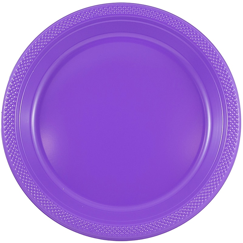 JAM Paper 9" Plastic Plates, Purple, 20/Pack (9255320689) image 1