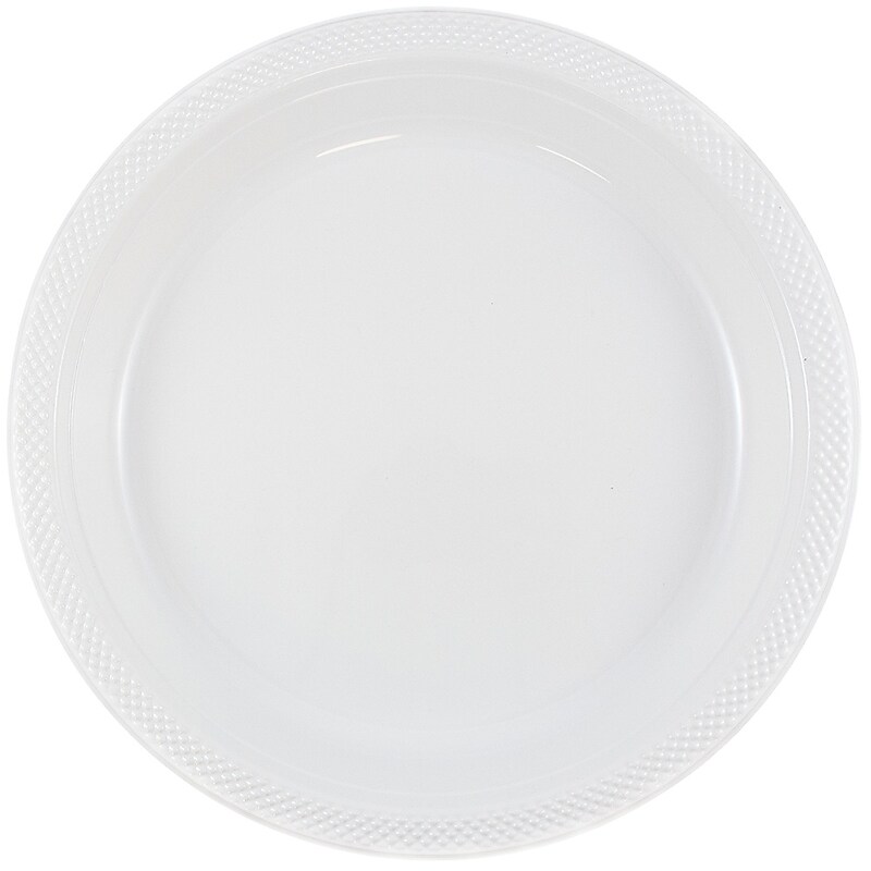 JAM Paper 7" Plastic Plates, White, 20/Pack (7255320690) image 1
