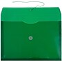 JAM Paper® Plastic Envelopes with Button and String Tie Closure, Legal Booklet, 9.75 x 14.5, Green, 12/Pack (219B1GR)~#|#~m005223702_sc7