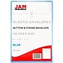 JAM Paper Plastic Filing Envelope with Button & String Closure, Blue, 12/Pack (473B1BU)~#|#~m005223731_sc7