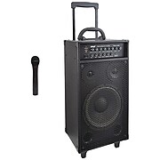 PylePro PWMA1050BT Speaker System - 400 W RMS - Portable, Stand Mountable - Battery Rechargeable - Wireless Speaker(s) - Black