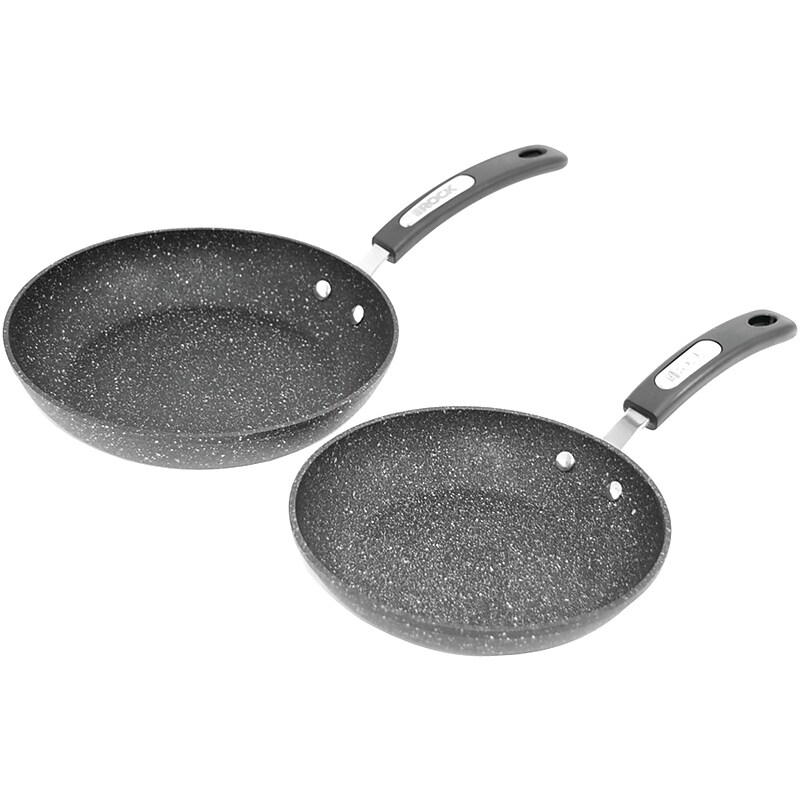 Starfrit Aluminum Fry Pans with Bakelite Handles, Black, 2/Pack (SRFT060740) image 1