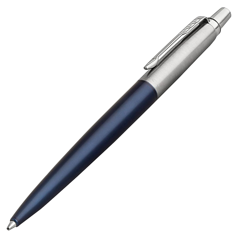 Parker Jotter Royal Blue Chrome Trim Ballpoint pen, Medium Point Type, Refillable, Blue, Royal Blue Stainless Steel Barrel image 1