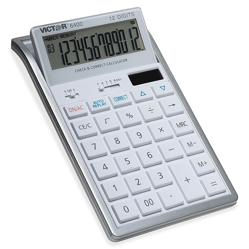 Victor 6400 12-Digit Desktop Calculator, White/Silver image 1