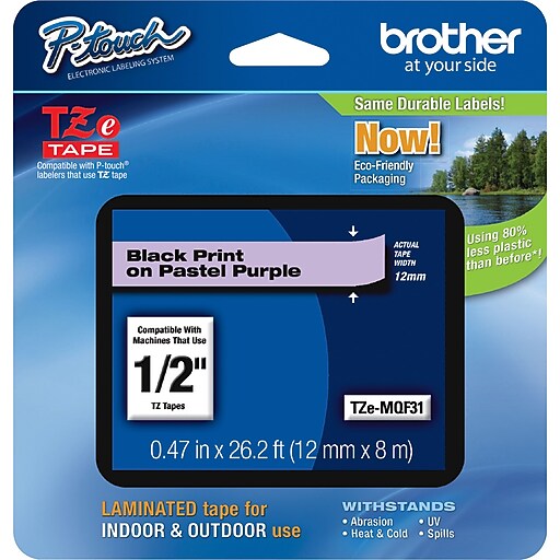 Brother Ptouch TZeMQF31 Laminated Label Maker Tape, 1/2" x 262/10