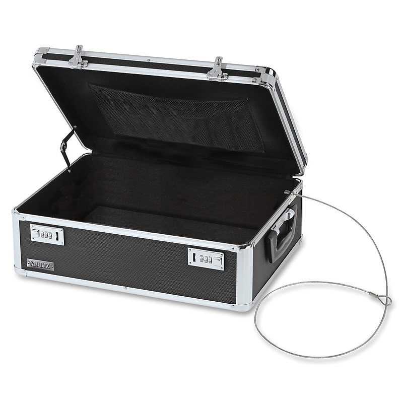 Vaultz Storage Box, External Dimensions: 18" Width x 13" Depth x 6" Height, Aluminum, Steel image 1