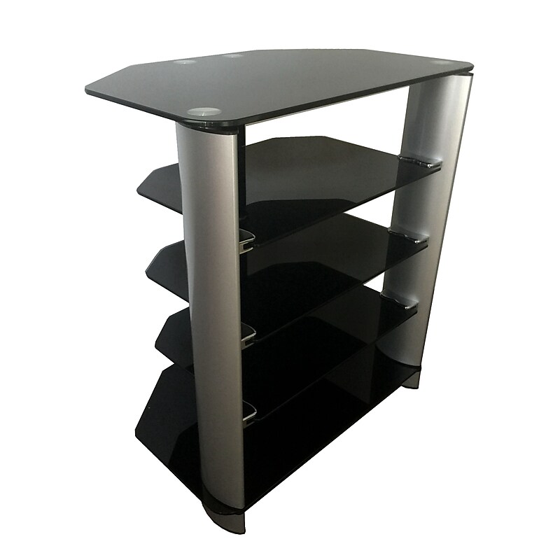 TygerClaw Glass Console TV Stand, Black (LCD8220BLK) image 1