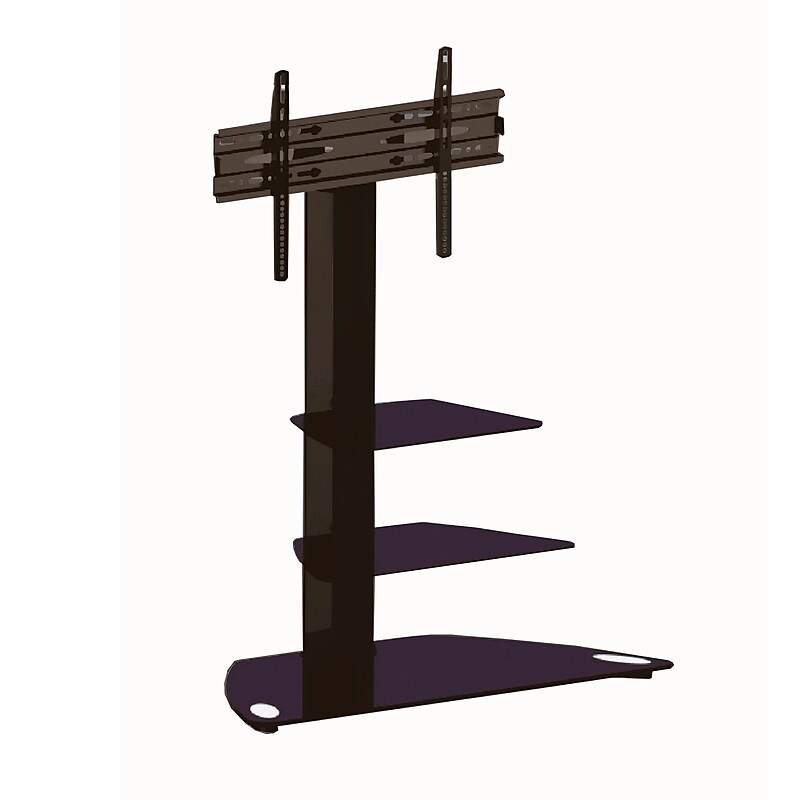TygerClaw Glass Pedestal TV Stand, Screens up to 60", Black (LCD8221BLK) image 1