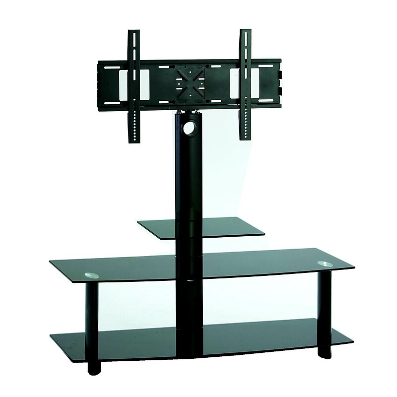 TygerClaw Glass Pedestal TV Stand, Screens up to 60", Black (LCD8401BLK) image 1