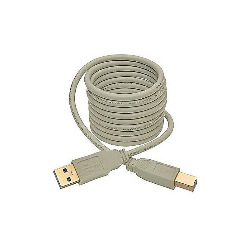 Tripp Lite U022 6' USB 2.0 Type-A to Type-B Male/Male Data Transfer Cable, Beige (U022-006-BE) image 1