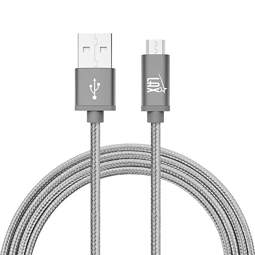 LAX Gadgets Durable Braided Micro USB Cable for Samsung, Android, LG, 6