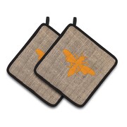 Caroline's Treasures Wasp Potholder (Set of 2); Brown/Orange by