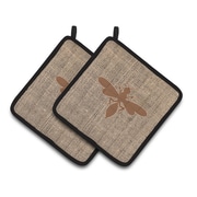 Caroline's Treasures Wasp Potholder (Set of 2); Brown by