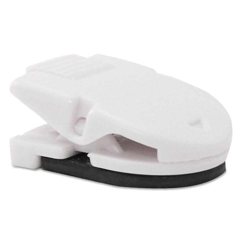 Advantus Magnetic/adhesive Clips, 1" X 1.38", White, 20/box image 1