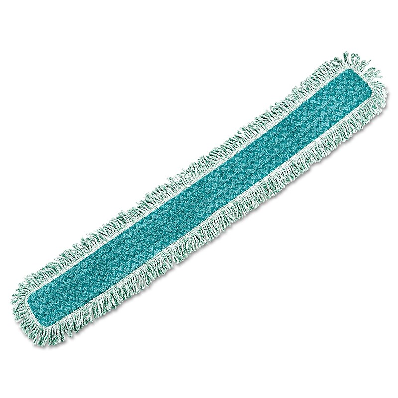 Rubbermaid Hygen Dust Mop Heads With Fringe, Green, 48", Microfiber, 1 Each (RCPQ449) image 1