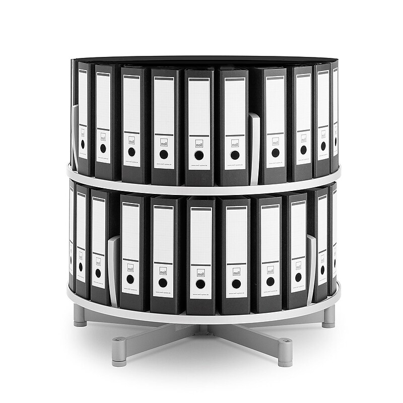 Moll Deluxe 2-Tier Binder & File Carousel Shelving, White (CL2-80) image 1