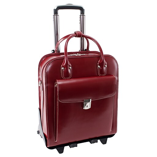 McKlein W Series Laptop Roller, Red Trimmed In Sand Leather (96496
