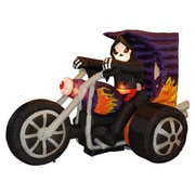 The Holiday Aisle Halloween Inflatable Skeleton on Motorcycle Decoration